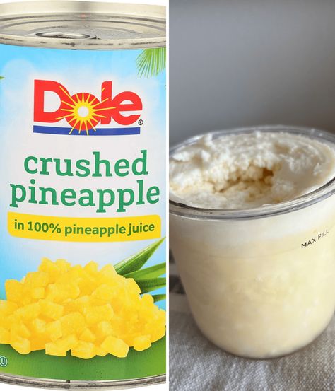 Ninja Creami Pineapple Dole Whip, Ninja Creami Dole Whip Recipe, Pinapple Dole Whip, Dole Whip Ninja Creami, Recipes With Canned Fruit, Homemade Dole Whip, Pineapple Ice Cream Recipe, Vanilla Jello, Pineapple Pudding