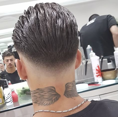 Long Slicked Back Hair, Faded Haircut, Slick Back Haircut, Mid Fade Haircut, Men Haircut Curly Hair, Mens Hairstyles Thick Hair, Wavy Hair Men, Faded Hair, Cool Hairstyles For Men