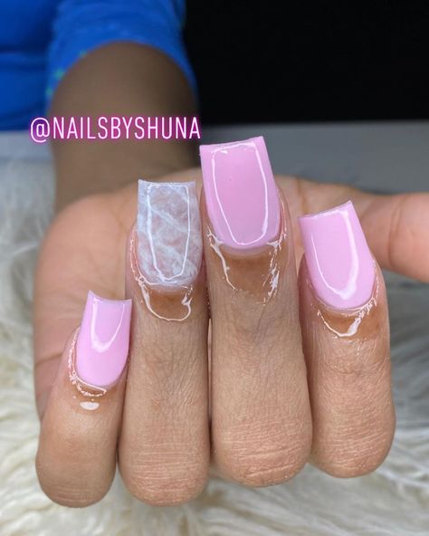 Marble Overlay Nails, Short Square Marble Nails, Marble Short Nails, Nails Short Marble, Pink Nails Short, Pink Marble Nails, Overlay Nails, Nail Goals, Tapered Square Nails