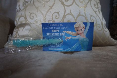 Elsa Valentines, Frozen Valentines, Valentine Diy, Diy Valentine, Rock Candy, Glow Sticks, Class Ideas, Elsa Frozen, Present Gift