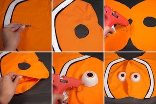 Diy Nemo Costume, Toddler Fish Costume, Diy Dory Costume, Nemo And Dory Costume, Finding Nemo Costume Diy, Fish Costume Kids, Dory Costume, Finding Nemo Costume, Costumes Faciles