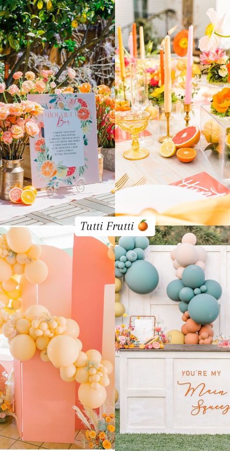 The Perfect Wedding Theme Ideas 💍 #bridalshower #bridalshowerideas #b... | Baby Shower Themes | TikTok Citrus Baby, Bridal Shower Inspo, Wedding Theme Ideas, Bridal Shower Flowers, Festa Party, Bachelorette Party Themes, Cute Wedding Ideas, Wedding Prep, Baby Shower Planning