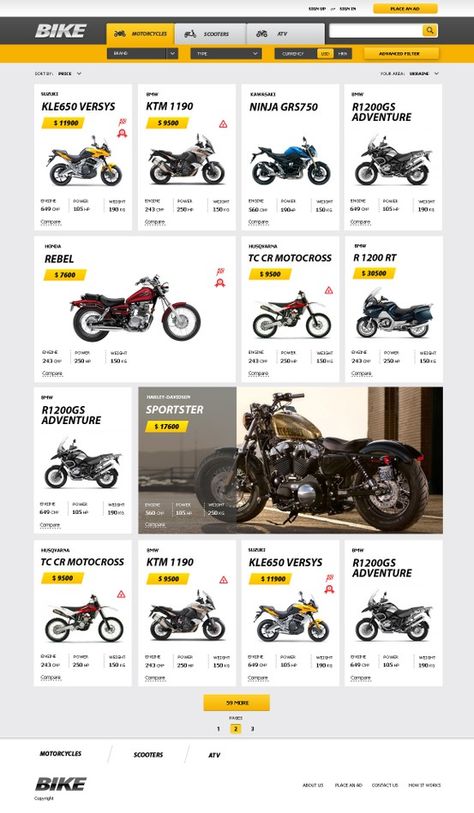 Motorcycles catalogue home page Motorcycle Catalog Design, Poster Graphics, Truck Design, Catalog Design, Graphic Design Fun, Ui Ux Design, Ux Design, Home Page, Motorcycles