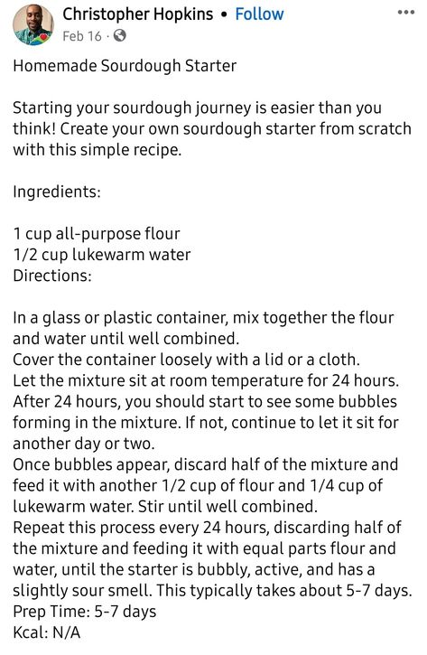 Sourdough Starter with all-purpose flour Sourdough Starter All Purpose Flour, Sourdough Starter With Bread Flour, All Purpose Flour Sourdough Starter, Sourdough Starter With All Purpose Flour, Dough Starter Recipe, Yeast Starter, Sourdough Starter Recipe, Bread Machine Recipes, White Flour