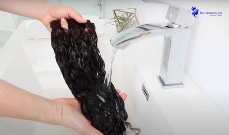 How to Wash Clip-In Hair Extensions How To Wash Clip In Hair Extensions, How To Wash Extensions Hair, Hair Extension Care, Real Hair Extensions, Curly Clip Ins, Hair Extension Clips, Curly Hair Extensions, Clip In Extensions, Washing Hair