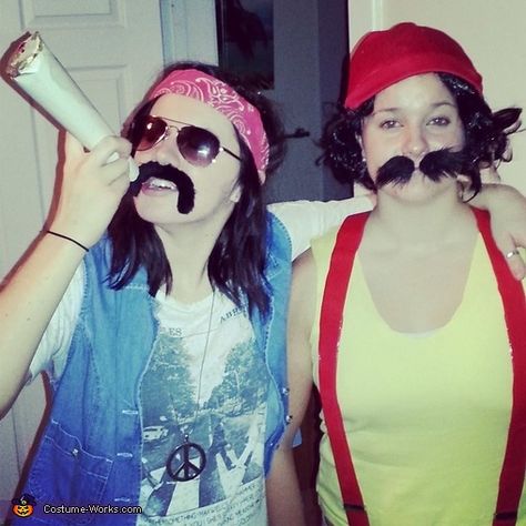 Cheech and Chong Halloween Costume Cheech And Chong Costumes, Matching Family Halloween Costumes, Epic Halloween Costumes, Halloween Costumes 2014, Costumes For Couples, Homemade Costume, Costume Works, Cheech And Chong, Custom Costumes