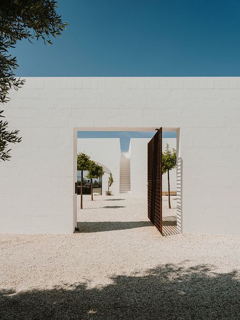 Masseria Moroseta, Stone Farmhouse, Magic Land, Innovative Architecture, Puglia Italy, Building Techniques, Design Visual, Private Garden, Outdoor Bench