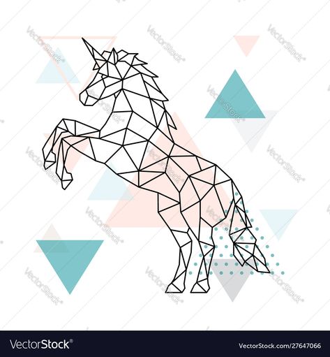 Geometric Unicorn, Geometric Art Animal, Design Outline, Unicorn Drawing, Unicorn Illustration, Geometric Design Art, Geometric Vector, Geometric Drawing, Architecture Concept Drawings