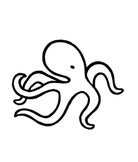 Octopus Simple Drawing, Octopus Tattoos Simple, Octopus Easy Drawing, Octopus Painting Easy, Doodle Octopus, Easy To Draw Octopus, Octopus Drawing Simple, Easy Octopus Drawing, Octopus Doodle