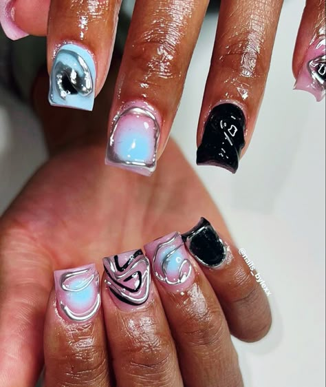 Junk Nails, Long Acrylic Nail Designs, Hard Nails, Diy Acrylic Nails, Drip Nails, Ombre Acrylic Nails, Glamour Nails, Colored Acrylic Nails, French Acrylic Nails