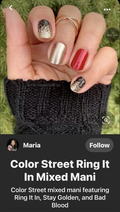 All Fired Up Color Street Combo, Color Street New Years Nails, Nail Combos, Mani Ideas, Nail Color Combos, Nail Pops, Liquid Nails, Nail Envy, Street Nails