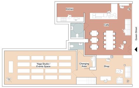 Yoga Studio Layout, Centro Yoga, Yoga Rooms, Women Wellness, Yoga Area, Dance Room, Studio Floor Plans, Yoga Shala, Studio Layout