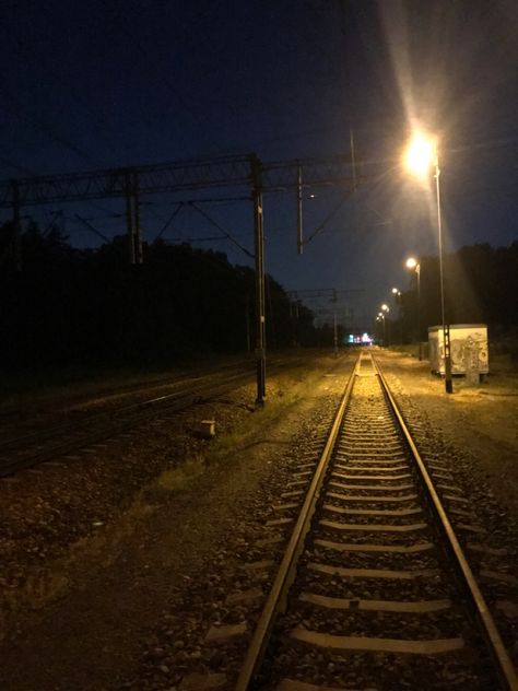 Train Aesthetic Pictures, Train Tracks At Night, Railroad Tracks Aesthetic, Train Track Aesthetic, Turn Off Your Feelings, Quite Photos, Railroad Aesthetic, Train Tracks Aesthetic, Y2k Background Aesthetic