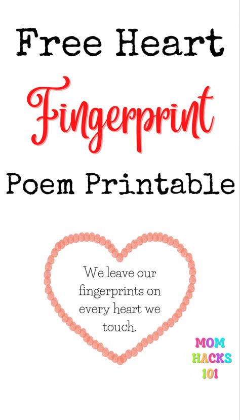 Adorable heart fingerprint poem pdfs for kids to make gifts for their loved ones. These fingerprint poems are easy valentine’s day crafts for kids or the perfect Mother’s day keepsake! #valentinesdaygifts #valentines #valentinesdaycrafts #poem #heart #fingerprint Poetry Templates, Valentines Poems, Valentines Day Poems, Prayer For Mothers, Mom Poems, Magnet Quotes, Mother's Day Projects, Mother Poems, Valentines For Mom