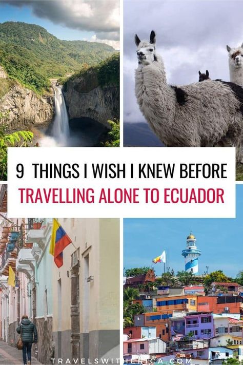 Are you planning a trip to Ecuador? Click through to learn everything you need to know about backpacking in Ecuador alone. This complete guide includes everything I wish I knew before backpacking Ecuador alone including safety tips, money tips, transportation tips, and what you should and shouldn't miss out on when in Ecuador. I bust some of the most common Ecuador travel myth, so you can plan the perfect solo trip to Ecuador! via @Travels with Erica Equador Travel, Inexpensive Travel Destinations, Travel Ecuador, South America Travel Itinerary, Backpacking South America, Bolivia Travel, South America Destinations, Ecuador Travel, Chile Travel