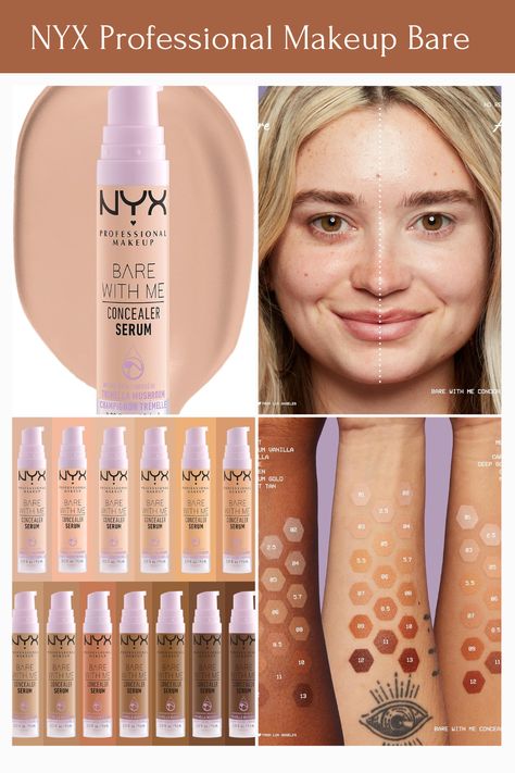 #NYXMakeup #ConcealerSerum #NaturalCoverage #MediumCoverage #MakeupProducts #BeautyEssentials #RadiantSkin #Cosmetics #MakeupLovers Bare With Me Concealer, Nyx Concealer Serum, Nyx Bare With Me Concealer, Nyx Bare With Me, Bare With Me Concealer Serum, Nyx Concealer, Nyx Makeup, Male Grooming, Nyx Professional Makeup