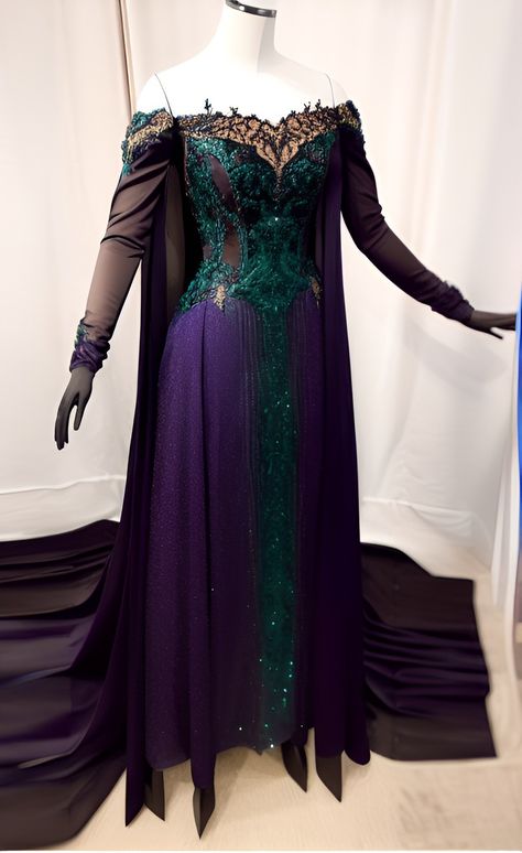 Dnd Witch, Dragon Gown, Peacock Dresses, Fairy Ball Gown, Dress References, Evermore Fashion, Dragon Dress, Earth Fairy, Fantasy Outfits