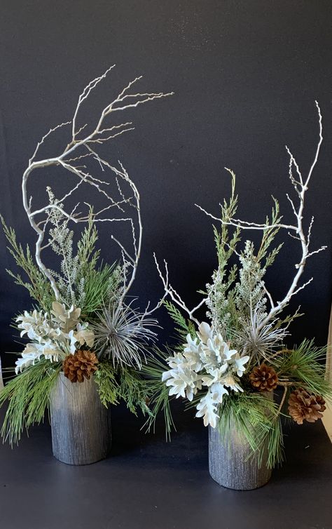 Rustic Winter Floral Arrangements, Small Winter Flower Arrangements, Unique Christmas Arrangements, Winter Artificial Flower Arrangements, Silk Christmas Flower Arrangements, Mini Christmas Arrangements, Flower Arrangements For January, Winter Fake Flower Arrangements, Winter Flower Arrangements For Church