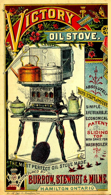 Oil Stove, Old Stove, Vintage Advertising Art, Etiquette Vintage, Old Advertisements, Retro Advertising, Images Vintage, Old Ads, Vintage Typography