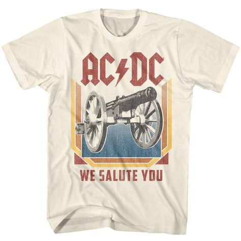 PRICES MAY VARY. 100% Cotton Pull On closure Machine Wash Brand New Item ACDC Heavy Metal Rock Band We Salute You Natural Adult T-Shirt Tee Officially Licensed Color: Off-White Material: 100% Cotton This preshrunk jersey t-shirt is hand-made and unique, using high quality 100% ring-spun cotton. This graphic print design is printed only on the front of the shirt. There is no design on the back of the t-shirt. Image is for clarity. Due to different computer monitors/calibrations, colors may vary f Neo Grunge, Acdc Shirt, Tokyo Street Fashion, Heavy Metal Rock, Le Happy, Rock And Roll Bands, Rock N Roll Music, Band Shirts, Grunge Style