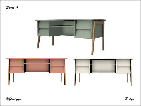 Pilar Mimizan Desk Found in TSR Category 'Sims 4 Desks' Sims 4 Desks Cc, Sims 4 Cc Furniture Desk, Sims 4 Cc Office, Sims 4 Office Cc, Sims Folder, Teen Desk, Mod Furniture, Green Desk, Pink Desk