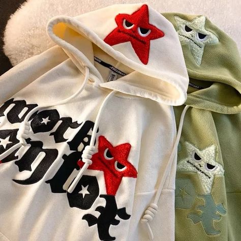 Letter Hoodie, Embroidery Letter, Matching Hoodies, Harajuku Outfits, Embroidery Hoodie, Trendy Streetwear, Street Sweatshirt, Embroidery Letters, Moda Retro