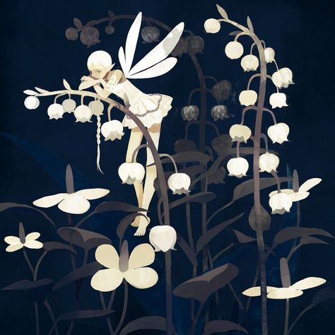 Lily of the Valley | Art, Fantasy art, Fairy art Snowdrop Fairy, Bird Fairy, Fairy Nature, Nature Fairy, Bell Art, Black Cake, White Fairy, Spring Fairy, Image Nature