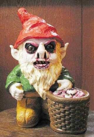 Creepy Garden Gnomes Part 9 | My Secret Biography Blog Creepy Garden, Evil Gnome, Lawn Gnome, Witch Garden, Garden Gnomes, Halloween 2015, Garden Gnome, Gnome Garden, A Desk