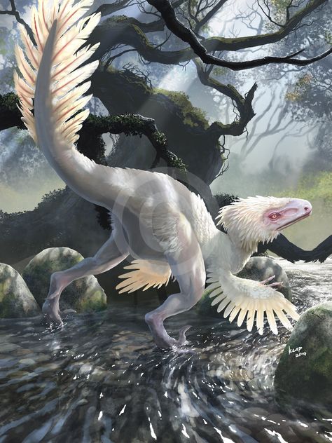 ArtStation - Deinonychus Albinus, Kitt Lapeña / Scarypet Dino Park, Where Am I, Ark Survival Evolved, Prehistoric Art, Paleo Art, Dinosaur Art, Anime Wolf, Mythical Creatures Art, Prehistoric Animals