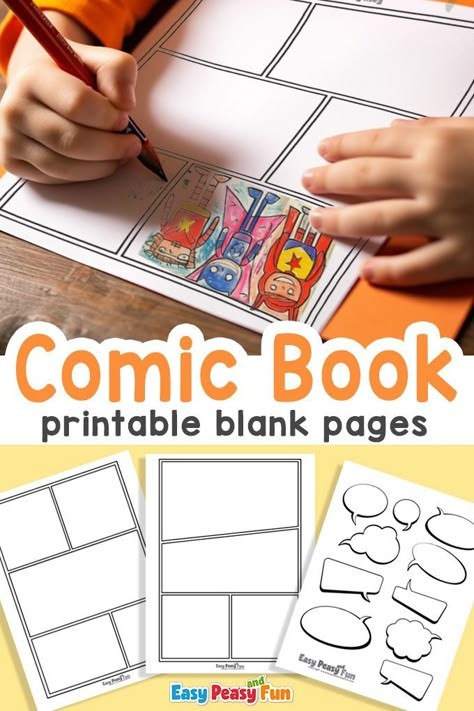 Free Printable Comic Book Blank Pages Comic Book Crafts, Love Comic, Comic Book Template, Comic Book Drawing, Printable Christmas Coloring Pages, Fruit Coloring Pages, Free Comic Books, Comic Book Pages, Alphabet Coloring Pages