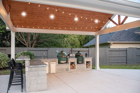 Outdoor Kitchen And Patio, Design Outdoor Kitchen, Concrete Outdoor Kitchen, Covered Outdoor Kitchens, Portable Grills, Patio Remodel, Hardie Plank, Patio Covers, Patio Cover