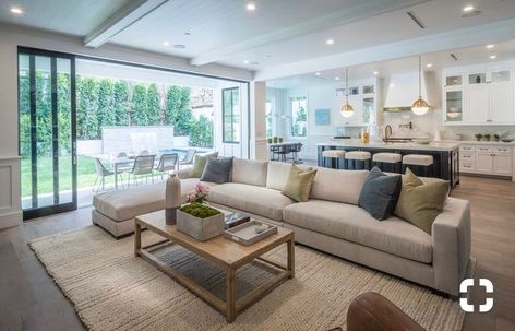 Concept Living Room, Open Concept Kitchen Living Room, Open Plan Kitchen Dining, Open Plan Kitchen Living Room, Open Concept Living Room, Living Room Design Ideas, Kitchen Dining Living, Kitchen Family Rooms, Open Living Room