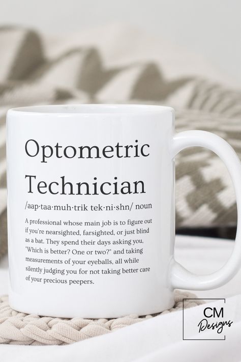 Optometrist technician gifts, optometric definition cup, eye doctor ophthalmologist optician student Opthalmic Technician Aesthetic, Ophthalmologist Gift Ideas, Ophthalmic Technician Gifts, Optometry Gifts, Optometrist Technician, Opthalmic Technician, Future Optometrist, Gifts For Your Boss, Work Essentials