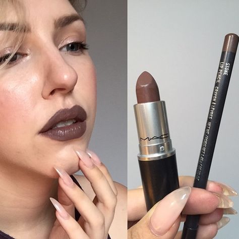 "Stone" lipstick and lip liner - I adore this colour #MAC #matte Mac Stone Lipstick, Mac Stone, Mac Lipsticks, Mac Lipstick, Day In The Life, Lip Color, All Things Beauty, Lipsticks, Lip Liner