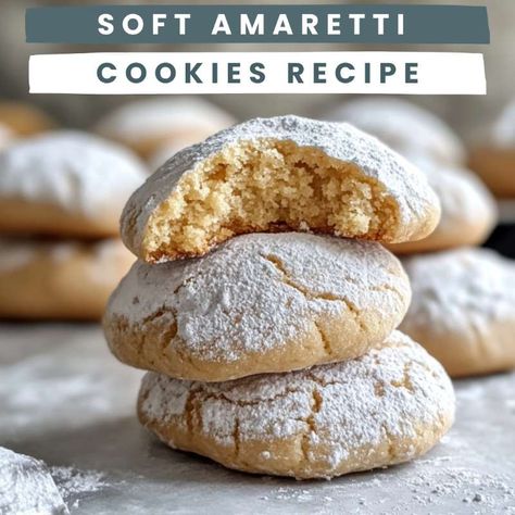 Soft Amaretti Cookies Recipe Soft Amaretti Cookies Recipe, Amaretti Cookies Recipe, Soft Amaretti Cookies, Amaretti Cookie Recipe, Italian Almond Cookies, Soft Cookie Recipe, Italian Cookie, Amaretti Cookies, Italian Cookie Recipes