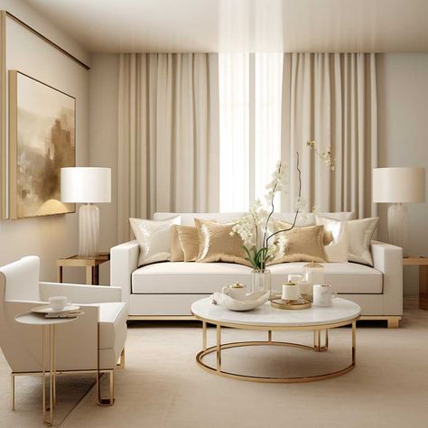 5+ Beige Living Room Decor Hacks for a Luxe Look • 333+ Art Images Ivory And Beige Living Room, Beige And Gold Living Room Ideas, Gold And Beige Living Room, Gold And Cream Living Room, Beige Aesthetic Living Rooms, White And Gold Living Room Ideas, White And Beige Living Room, Cream And Gold Living Room, Cream And Beige Living Room