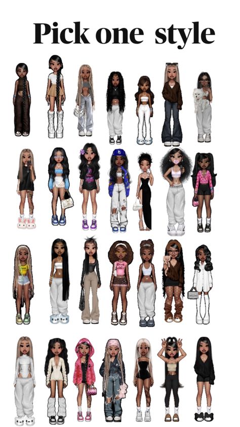 Like which one Simple Baddie Outfits, Bratz Outfits, Fashion Dress Up Games, Bratz Doll Outfits, Bratz Inspired Outfits, Fashion Gal, Trendy Outfits For Teens, 90s Fashion Outfits, Girl Fits