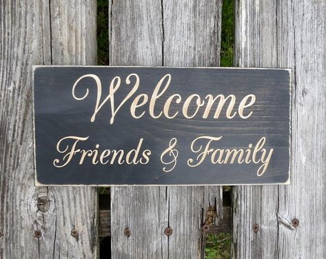 welcome friends and family sign,welcome sign,welcome,family,housewarming gift,sign,friends,friends and family,family and friends,wood sign Painting Signs, Spanish Home Decor, Table Counter, Door Hangers Diy, Rustic Porch, Carved Signs, Kitchen Quotes, Door Wreaths Diy, Sign Painting