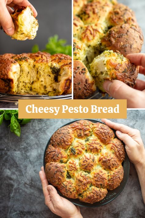 Cheesy Pesto Bread Recipe - The Gourmet Larder Pesto Bread Recipe, Recipe With Pesto, Cheesy Pesto Bread, Using Basil, Italian Bread Recipe, Gluten Free Pesto, Italian Bread Recipes, Pesto Bread, Brioche Dough