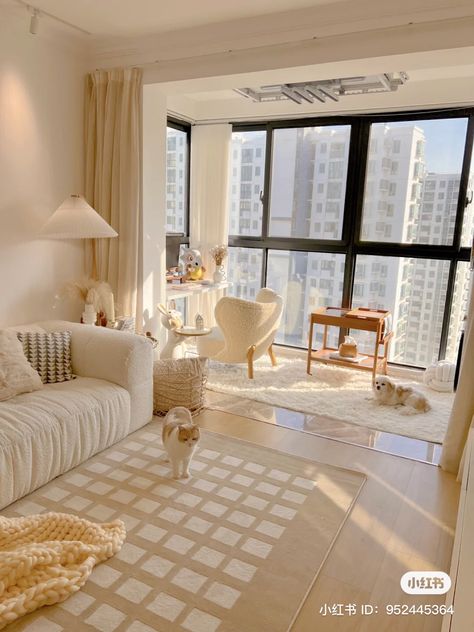 China Apartment Interior, Cute Aesthetic Rooms, Korean Interior Design, Korean Apartment Interior, Apartment Living Room Design, Dream Apartment Decor, Style Deco, Aesthetic Rooms, Home Design Living Room