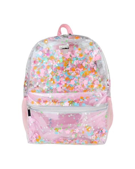 Light Pink Backpack, Clear Backpacks, Glitter Backpack, Clear Backpack, Barbie Diy, Confetti Party, Product Ideas, Pink Parties, Pink Backpack