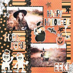 Fall Scrapbook Layouts, Halloween Layout, Halloween Hocus Pocus, Holiday Scrapbook, Cute Skeleton, Halloween Scrapbook, Image Layout, Fall Scrapbook, Spooktacular Halloween