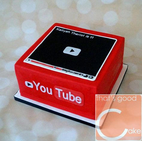 Youtube Birthday Cake, Marble Cakes, Tube Cake, Youtube Birthday, Youtube Party, Bbq Cake, Happy 11th Birthday, 13 Birthday Cake, Cake Branding