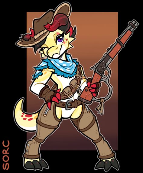 Yellow cute kobold cowgirl rifle dnd fantasy cartoon character consept Kobold Female, Dungeons And Dragons Memes, Concept Art Character, Cute Dragons, Anime Fnaf, Character Wallpaper, Creature Concept Art, Fantasy Concept Art, Arte Animal