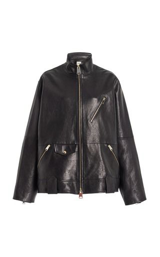 What We're Wearing | Moda Operandi Oversized Leather Jacket, 2023 Clothing, Fall 23, Airport Fashion, Leather Jacket Black, Oversized Silhouette, Fall 2023, Black Fits, Retail Store