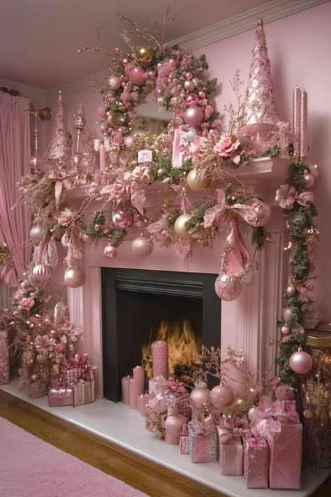 💚🩷🩷 - Tasha Sinfulchocolatep Pink Fire Aesthetic, Glam Christmas Decor Ideas, Fire Aesthetic, Pink Christmas Decor Ideas, Aesthetic Place, Pink Christmas Decor, Glam Christmas Decor, Pink Fire, Christmas Tree Dress