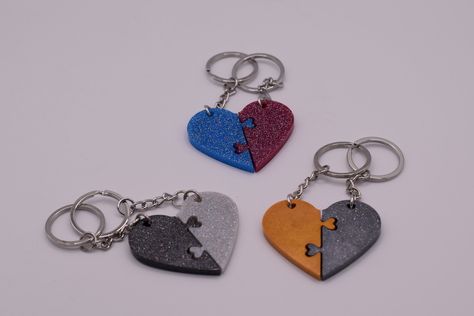 Heart Puzzle Keychain Set - Symbol of Love and Connection - Extraordinary Valentine's Day Gift by RashelDesigns on Etsy Puzzle Keychain, Heart Puzzle, Matching Keychains, Symbol Of Love, Love Connection, Shape Puzzles, Love Shape, Pretty Pendant, Keychain Set