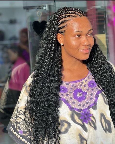 Stitch Lines Cornrows, Half Lines And Braids Hairstyles, Stitch Lines Braids, Stitch Lines Hairstyle, Lines And Braids Hairstyles, Lines Hairstyles African, 5 Braid, Half Braid, Letter Images