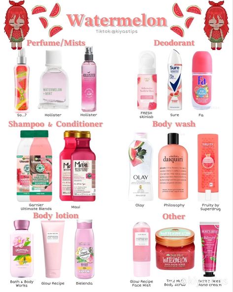 Wonyoungism Body Care, Watermelon Hygiene, Watermelon Scented Perfume, Best Body Wash Combos, Watermelon Body Care, Watermelon Shower Products, Watermelon Shower Routine, Watermelon Deodorant, Watermelon Scented Products