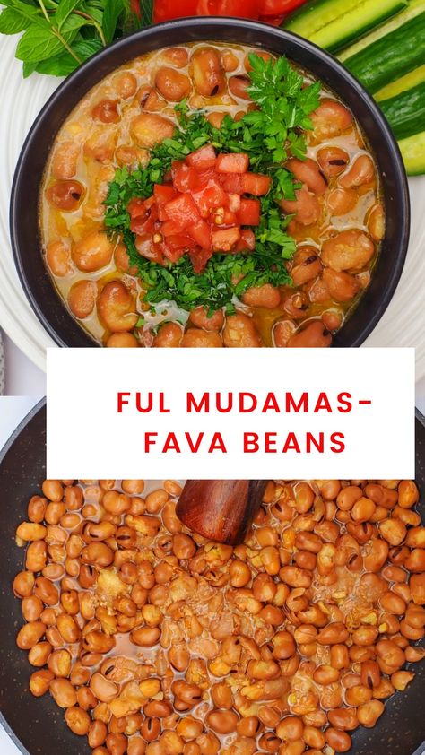 If you are looking for vegan breakfast ideas, you will love this simple quick fava bean recipe known as ful mudamas or Foul muddams. Foul Medames Recipe, Fava Bean Recipe, Foul Recipe, Ful Recipe, Ful Medames, Fava Beans Recipes, Lebanese Lentil Soup, Air Fryer Recipes Chicken Breast, Healthy Vegetarian Breakfast